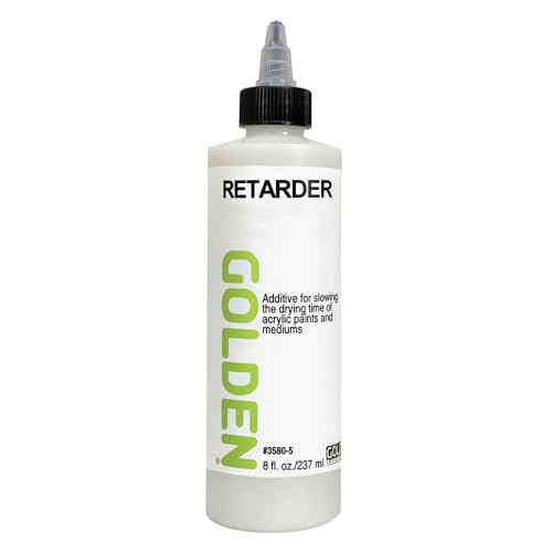 Retarder by GOLDEN, 8 fl oz. / 237 ml bottle, Professional Acrylic Fluid Mediums and Additives