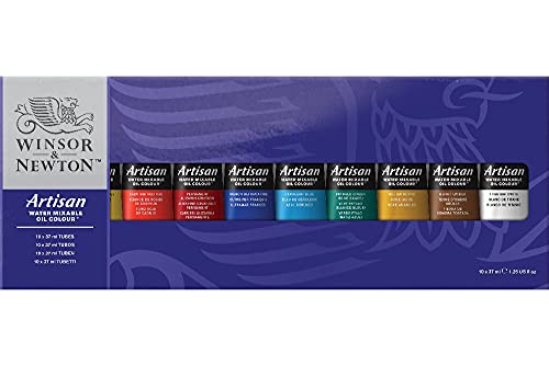 Winsor & Newton Artisan Water Mixable Oil Color Paint Set, 1.25-oz (37ml) Tubes, Set of 10