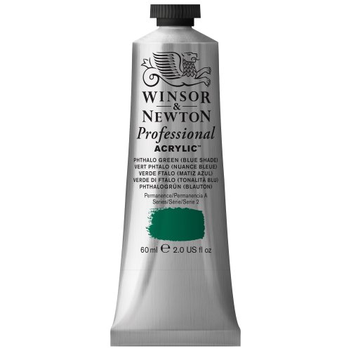 Winsor & Newton Professional Acrylic Paint, 60ml (2-oz) Tube, Phthalo Green Blue Shade