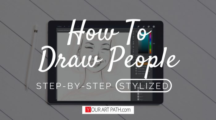 how to draw people step by step | stylized character illustration drawings