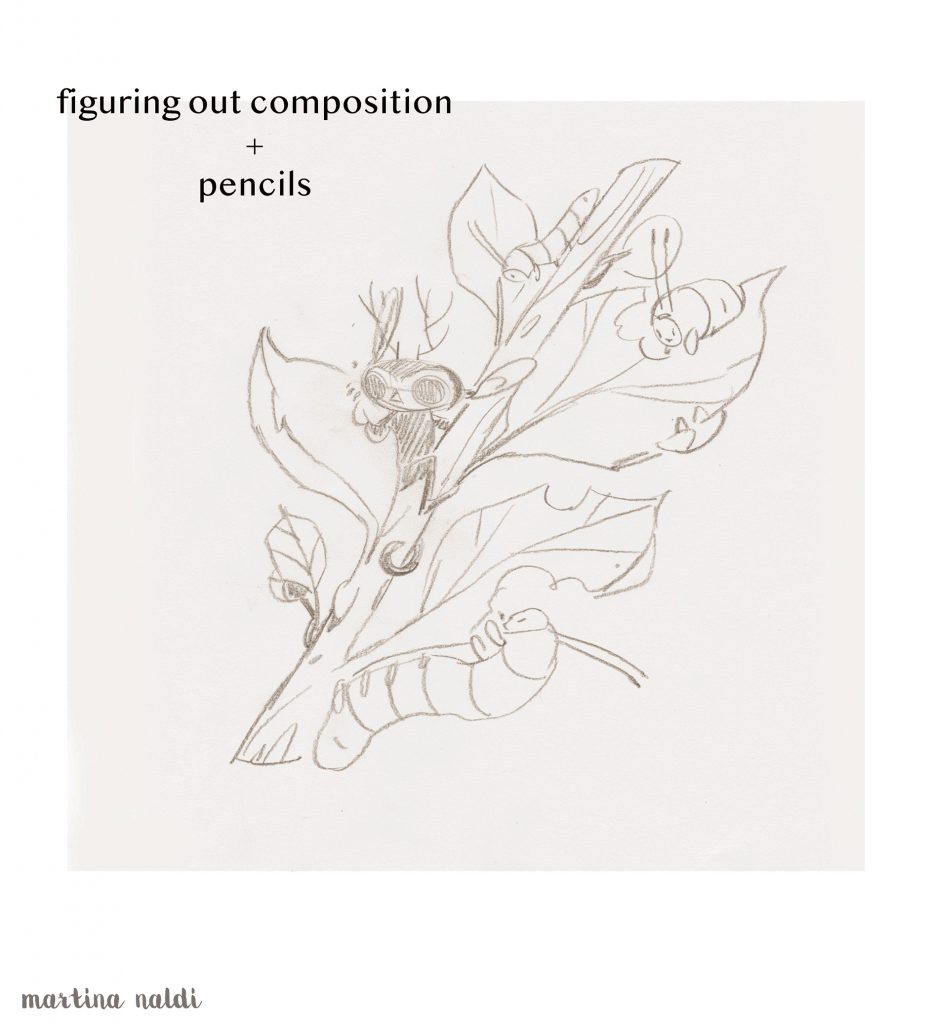 GIF - Martina Naldi Digital Coloring Tutorial Step 1 - Figuring out composition and pencils