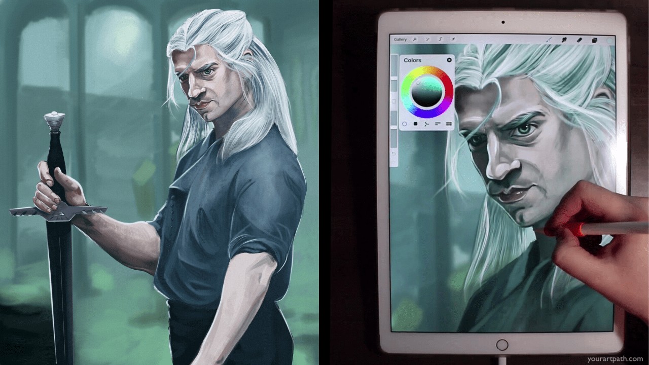 Witcher Fan Art Henry Cavill | Procreate Art Timelapse | STEP BY STEP DIGITAL ART DRAWING PROCESS | Procreate Art Tutorial Video full of tips and tricks while I paint the Witcher 3 or the Witcher from Netflix