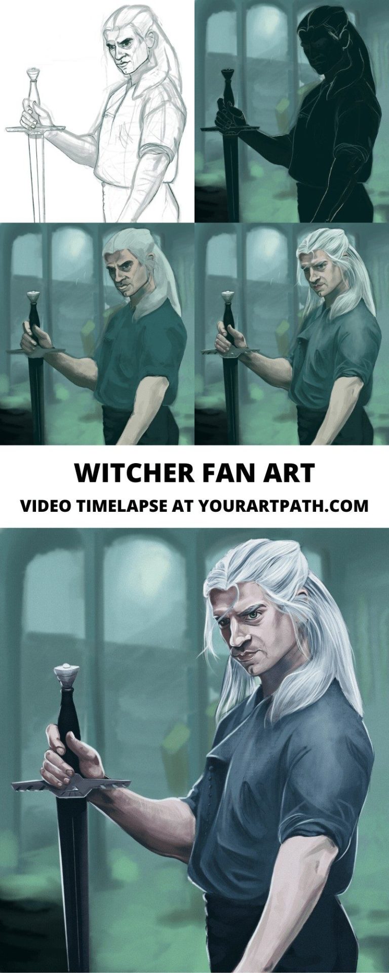 Witcher Fan Art Henry Cavill | Procreate Art Timelapse - YourArtPath
