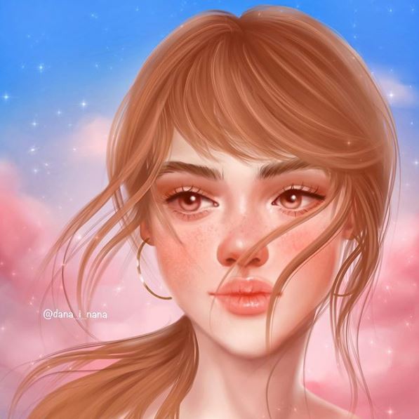 Beautiful digital painting portrait of a girl. Done using digital art, digital painting.