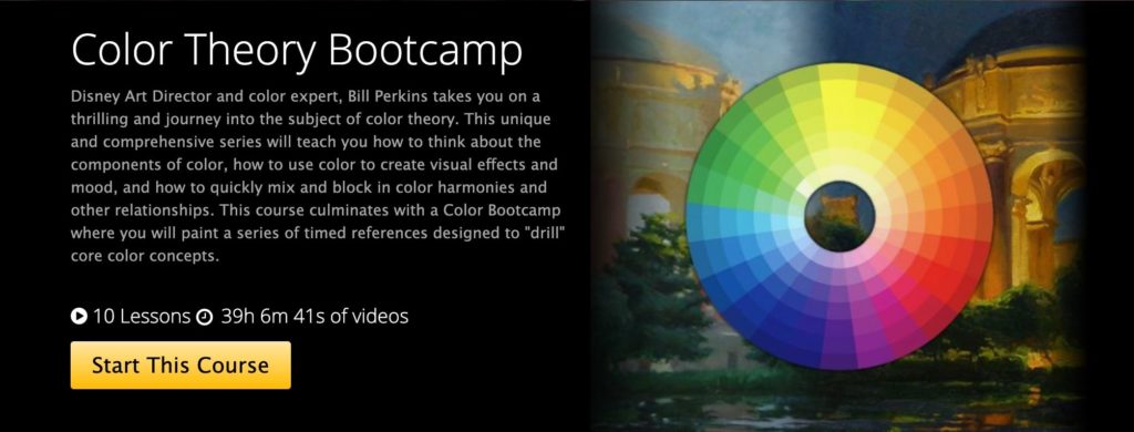 Color theory bootcamp course from a Disney art director Bill Perkins. Learn the art skills you need about color theory at New Masters Academy.