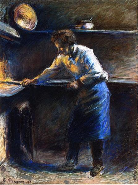 Camille Pissarro, "Eugene Murer at His Pastry Oven", 1877. pastel.