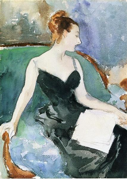 John Singer Sargent "Madame Gautreau" 1883, watercolor.