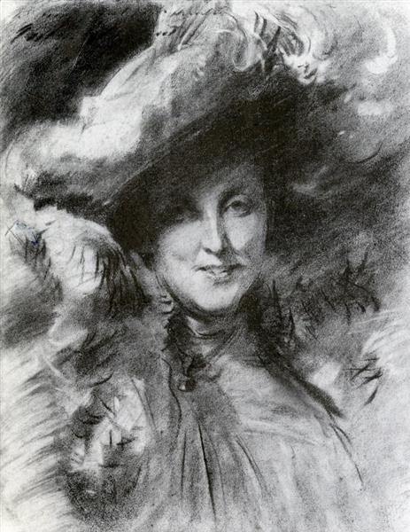 John Singer Sargent "Mrs. Charles Hunter", 1902, charcoal.