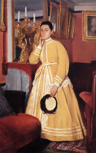 Edgar Degas, "Portrait of Madame Edmondo Morbilli, born Therese De Gas" 1869, pastel.