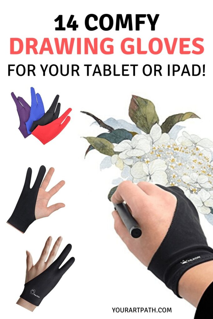 OTraki Artist Glove Anti-fouling Digital Drawing Glove 2 Pack Two