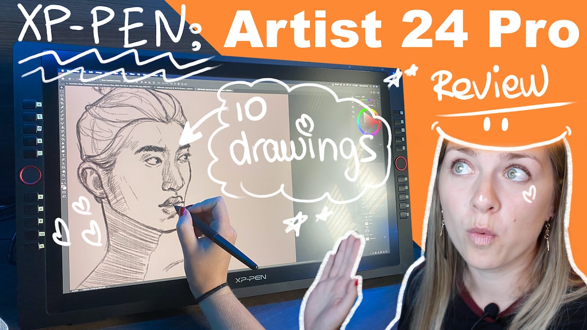 xp pen artist 24 pro review. Graphics display tablet for artists review. Affordable drawing pen tablet for beginner artist. Cheap Cintiq alternative.