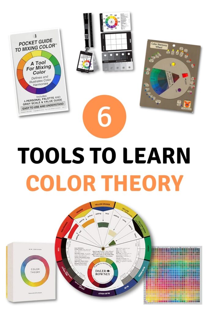 6 useful cheap tools that teach you about color theory and help create better paintings! These color tools are useful for different color combinations and techniques.
