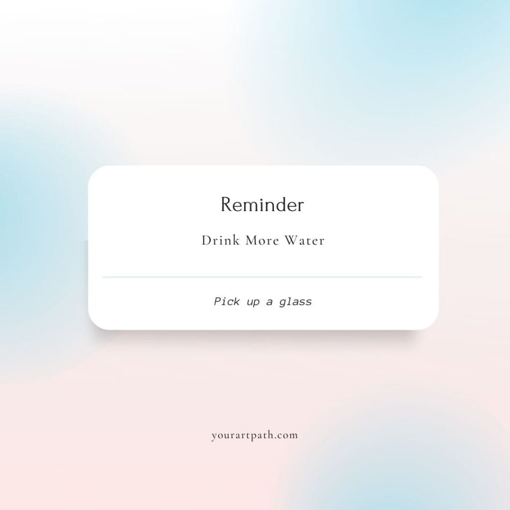 Reminder to drink water