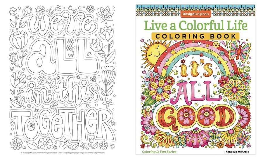 Live for Today Live Happy Adult Coloring Book NEW 