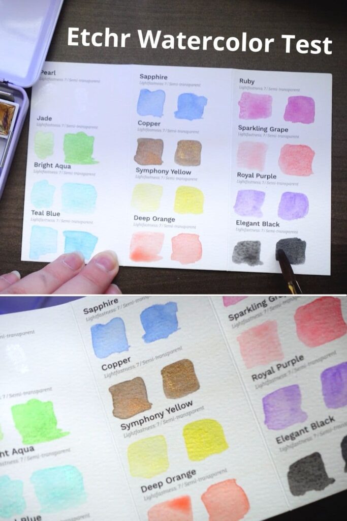Etchr Watercolor Paint Review and Testing colors