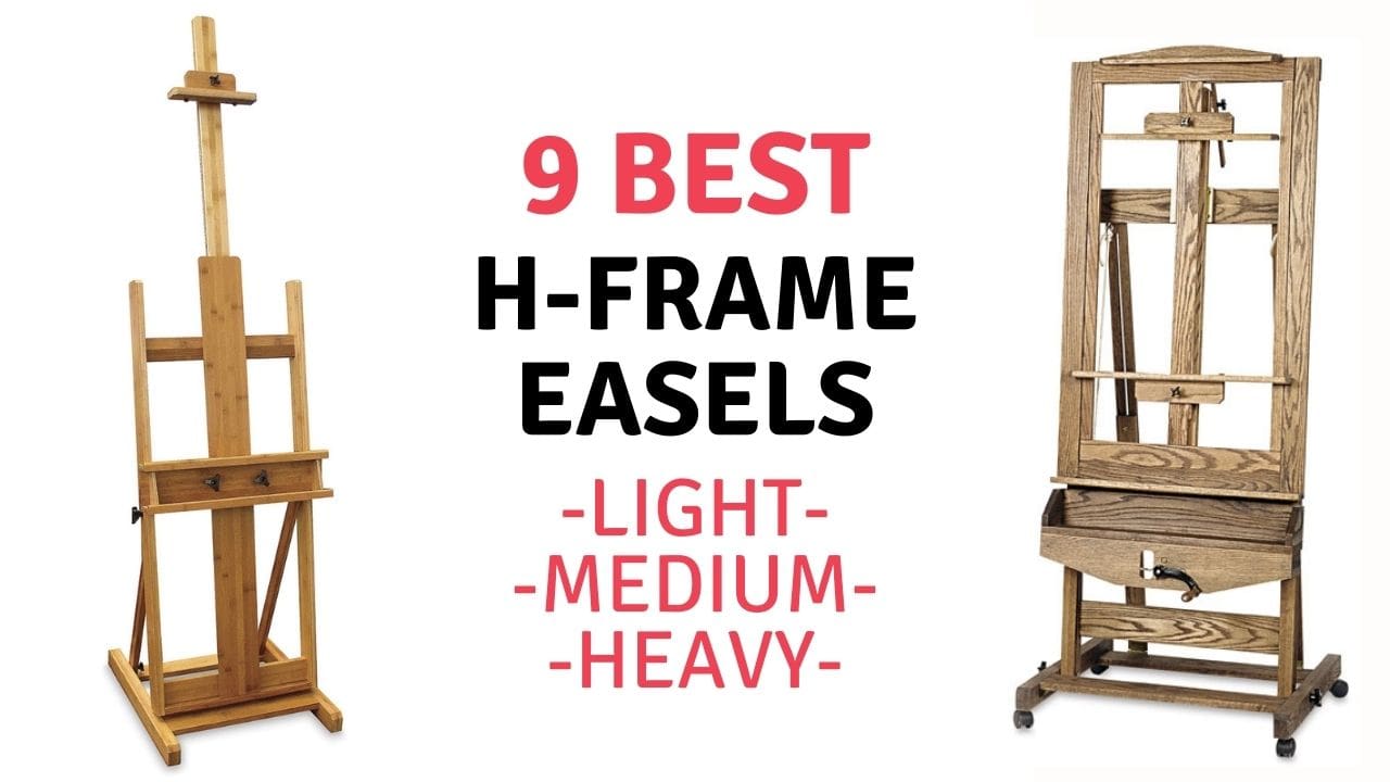9 bst h-frame easels for artists. Heavy duty, medium duty and light duty h frame easels for art studio spaces small and big alike. These are very durable and high-quality while still affordable easels. Artists will enjoy them for painting and drawing with small and big canvases. They are pretty cheap and easy to put together. Pick the right one for you or your favorite artist as a gift.