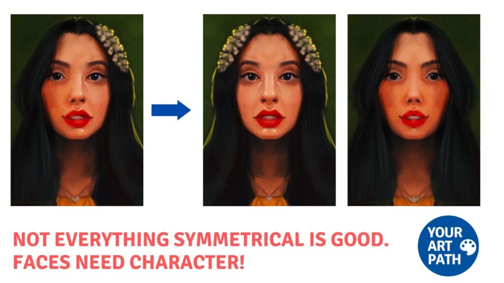 symmetry in portraiture. Painting portraits tips