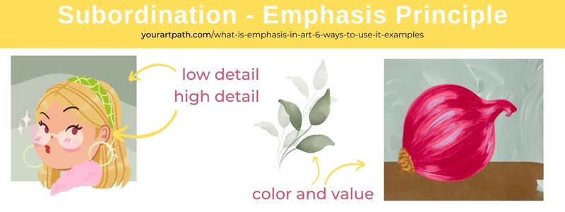 Emphasis principle in art examples of Subordination