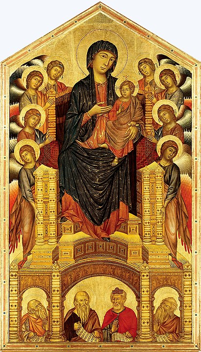 examples of unity in Santa Trinita Maestà, By Cimabue, 1290-1300