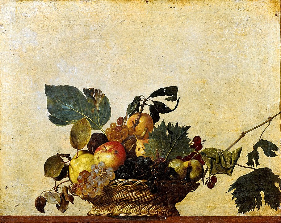 Basket of Fruit painted in 1507-1600 by Caravaggio. Painting.