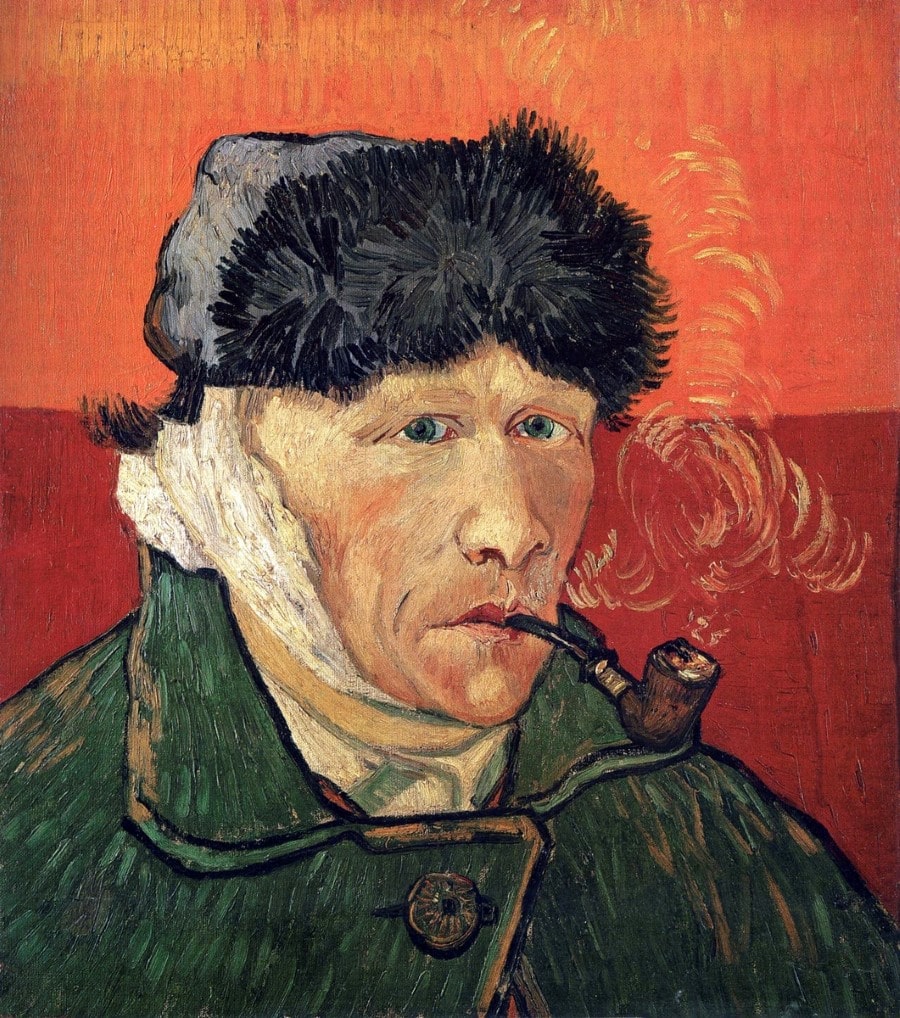 In Van Gogh’s famous self-portrait, the complementary colors of red and green are used to achieve exceptional color contrast.