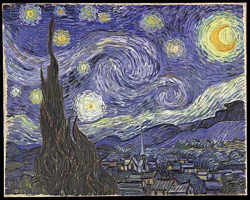 The Starry Night (1889) by Vincent van Gogh. Public domain, via Wikimedia Commons (as an example of movement in art.)