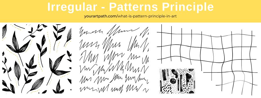 An irregular pattern in art examples