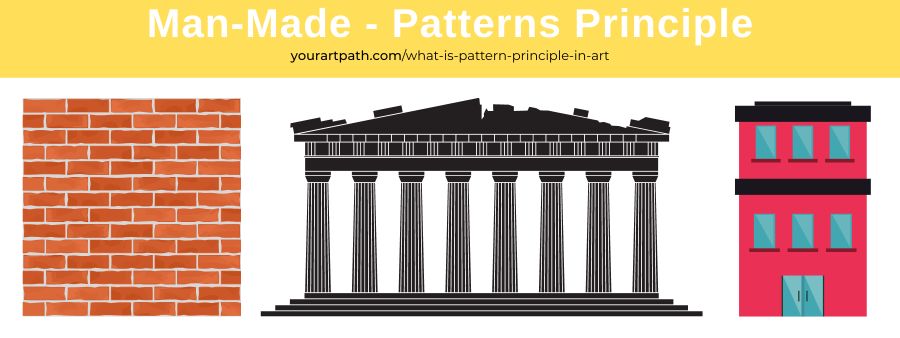 Man-made patterns in art examples