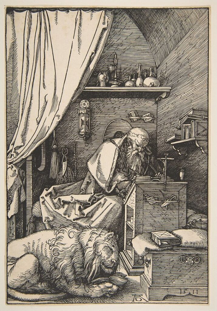 example of value in engraving art Saint Jerome in His Study (1514) by Albrecht Dürer.