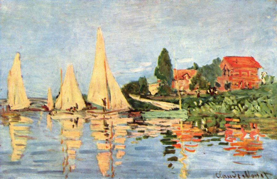 Claude Monet, Regatta At Argenteuil, 1872, as an example of a split-complementary color scheme