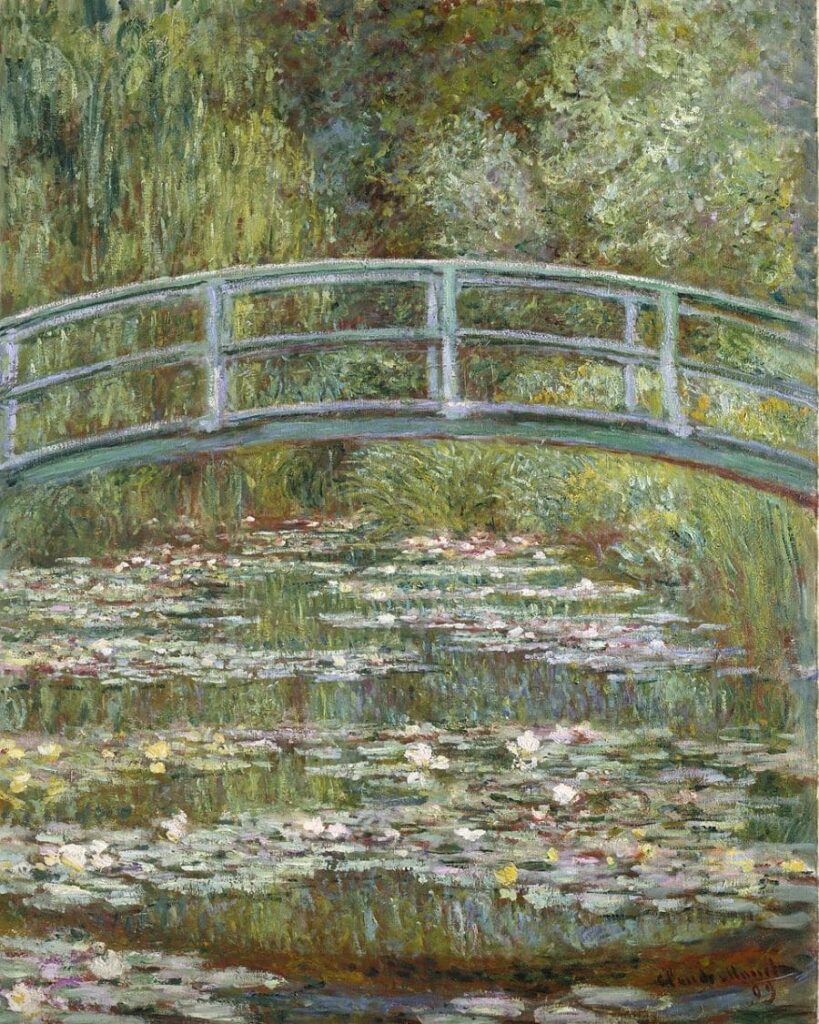 Claude Monet, The Water Lily Pond (1899), as an example of a analogous color scheme