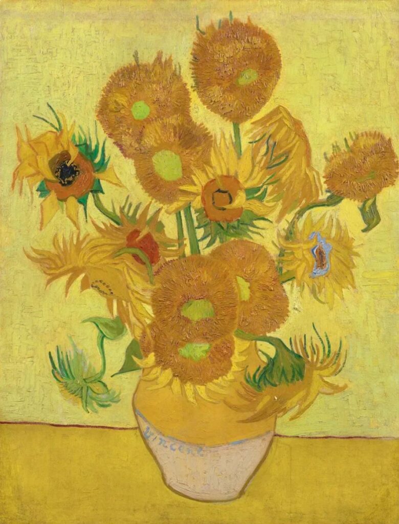Vincent van Gogh's Sunflowers (1888), as an example of a monochromatic color scheme