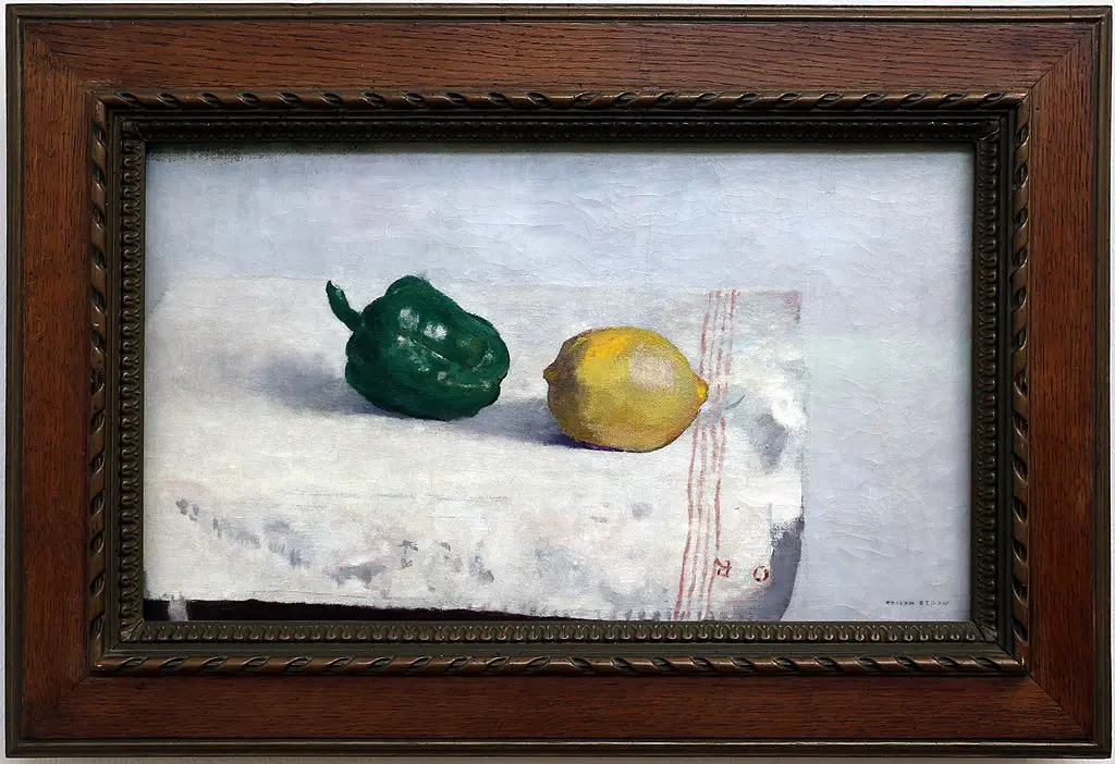 an example of the form element in painting. Lemon and Pepper (1901), by Odilon Redon