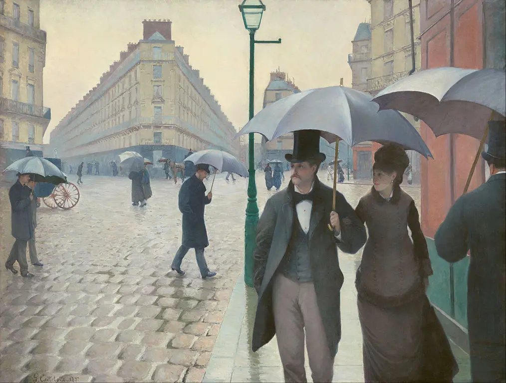 Paris Street; Rainy Day (1877) by Gustave Caillebotte; Public domain