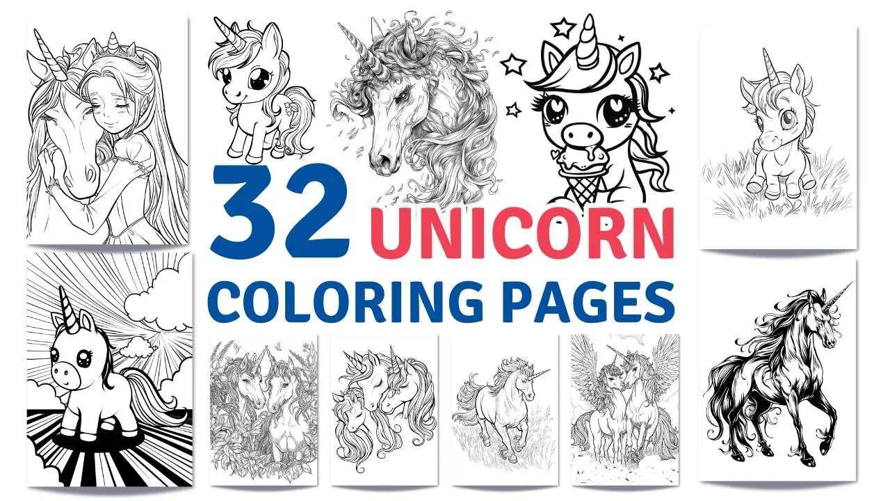 32 free unicorn coloring pages for kids and adults pdf printable